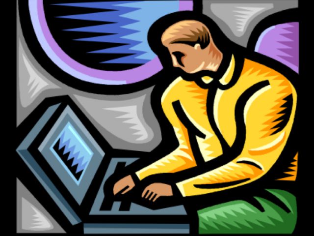 stock stylized image of computer user