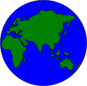 globe showing the eastern hemisphere