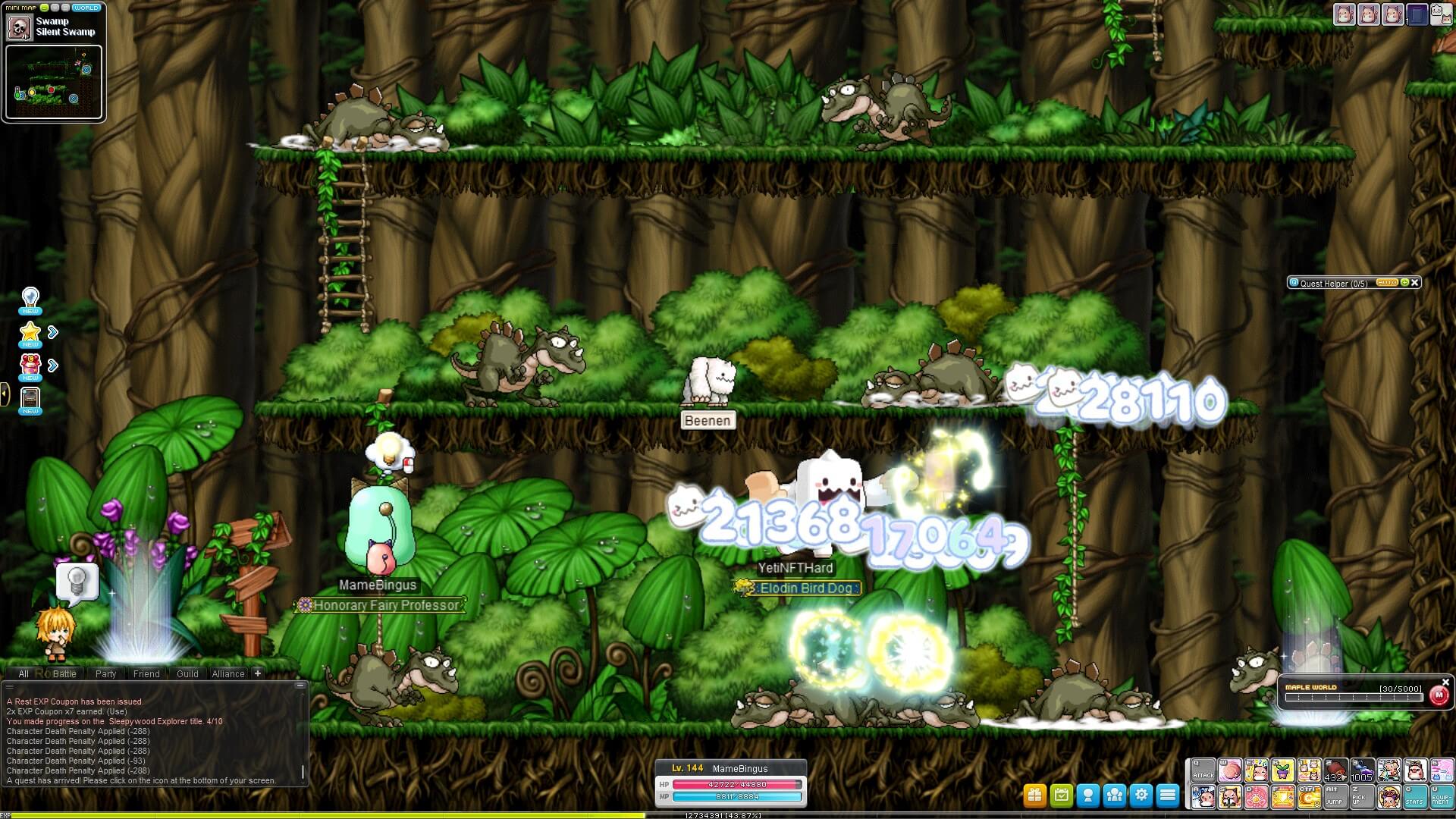 A screenshot of Maplestory gameplay.